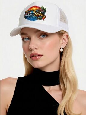 River Tribe White Trucker Hat